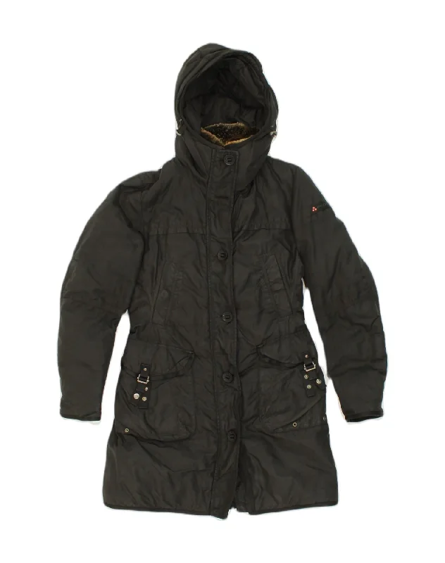High-Fashion Women's Clothing PEUTEREY Womens Hooded Overcoat EU 44 XL Black Polyester High-Fashion Women's Clothing PEUTEREY Womens Hooded Overcoat EU 44 XL Black Polyester