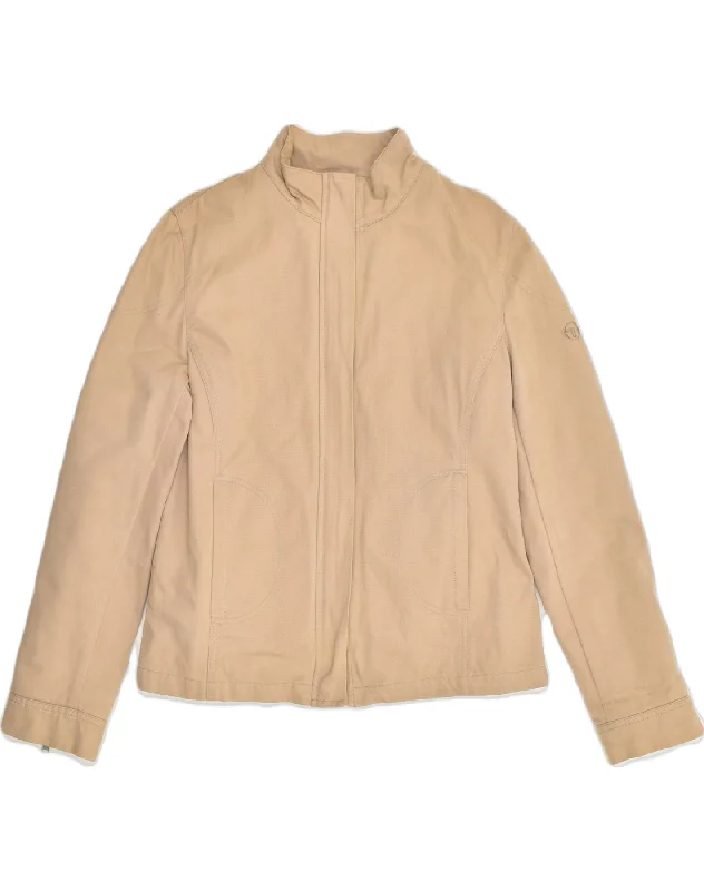 High End Fashion SERGIO TACCHINI Womens Bomber Jacket UK 14 Medium Beige