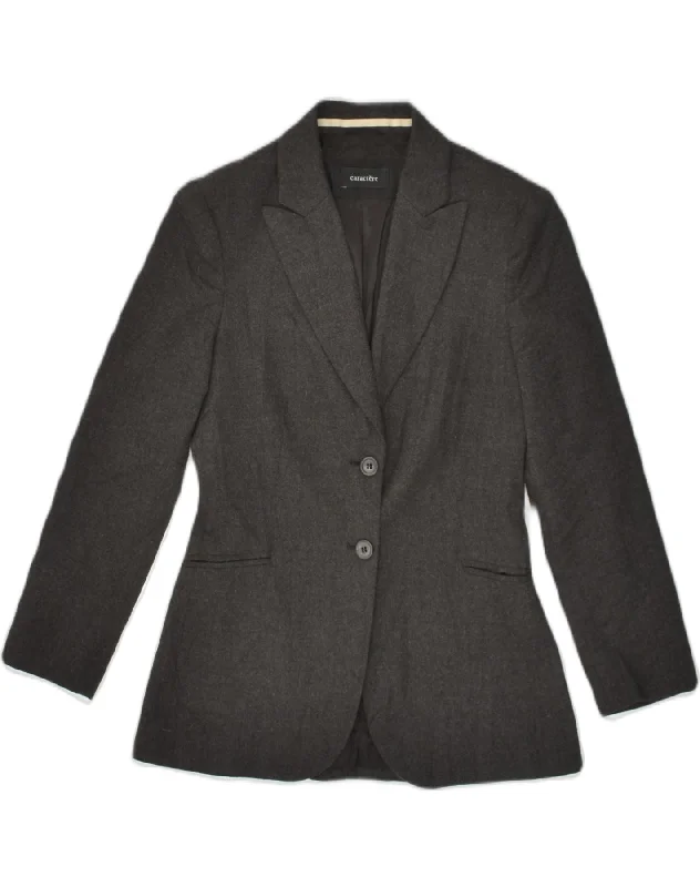 Women's Chic Outerwear Outfit CARACTERE Womens 2 Button Blazer Jacket UK 8 Small Grey Wool Women's Chic Outerwear Outfit CARACTERE Womens 2 Button Blazer Jacket UK 8 Small Grey Wool