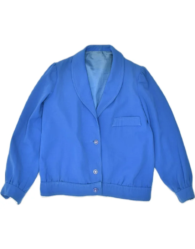 Women's Comfortable Clothes For Weekends VINTAGE Womens 3 Button Blazer Jacket UK 14 Large Blue Women's Comfortable Clothes For Weekends VINTAGE Womens 3 Button Blazer Jacket UK 14 Large Blue