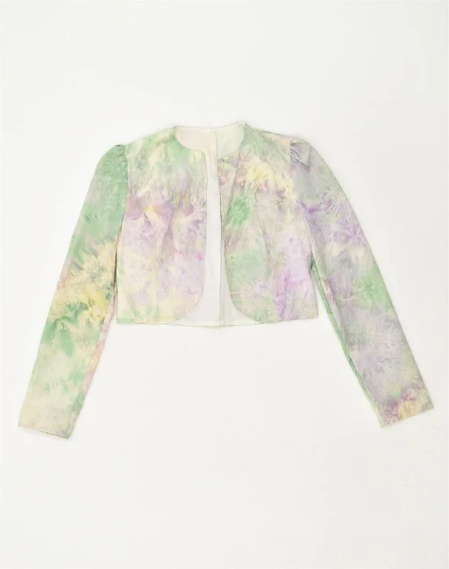Women's Vintage Attire VINTAGE Womens Bolero Jacket UK 8 Small Multicoloured Tie Dye Women's Vintage Attire VINTAGE Womens Bolero Jacket UK 8 Small Multicoloured Tie Dye