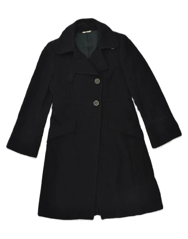 Women's Trendy Attire STEFANEL Womens Overcoat IT 42 Medium Black Wool