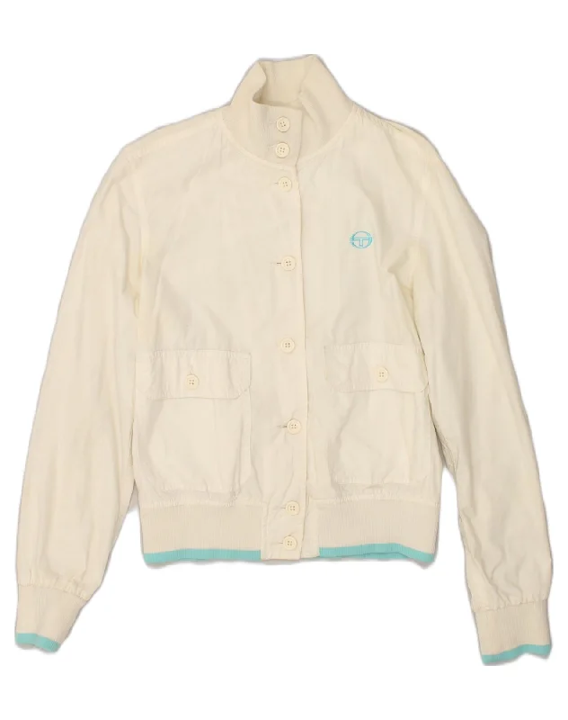 Women's Plus-Size Attire SERGIO TACCHINI Womens Bomber Jacket IT 44 Medium White Polyester Women's Plus-Size Attire SERGIO TACCHINI Womens Bomber Jacket IT 44 Medium White Polyester