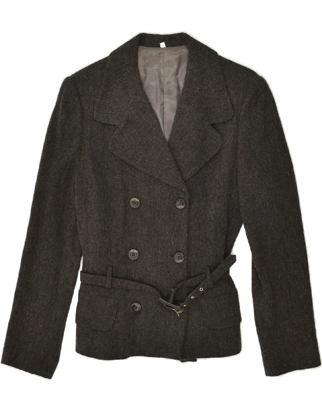 Women's Outfit VINTAGE Womens Double Breasted Blazer Jacket IT 44 Medium Grey Wool