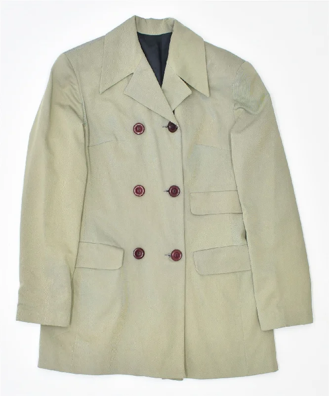 Unique Women's Fashion Pieces VINTAGE Womens Double Breasted Blazer Jacket IT 42 Medium Green Polyamide Unique Women's Fashion Pieces VINTAGE Womens Double Breasted Blazer Jacket IT 42 Medium Green Polyamide