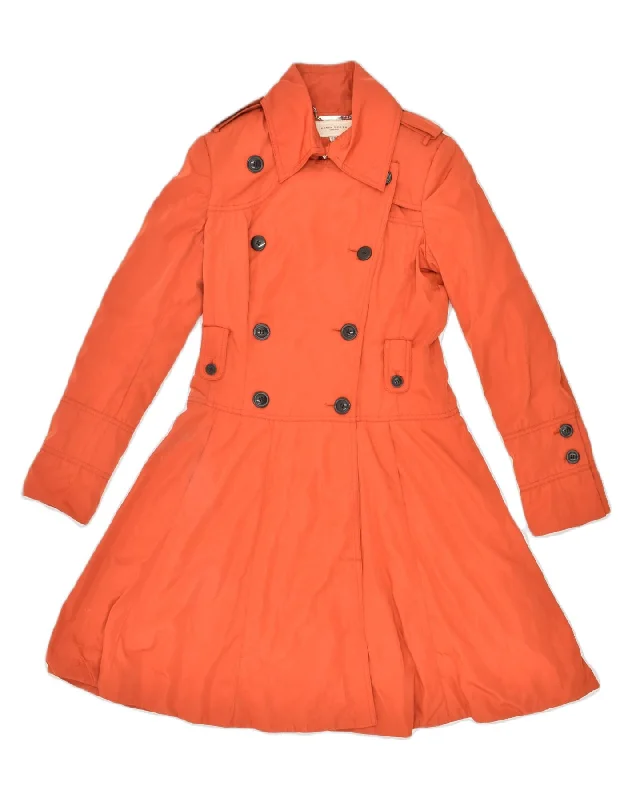 Clothes For Sale KAREN MILLEN Womens Double Breasted Overcoat UK 10 Small Orange Polyester