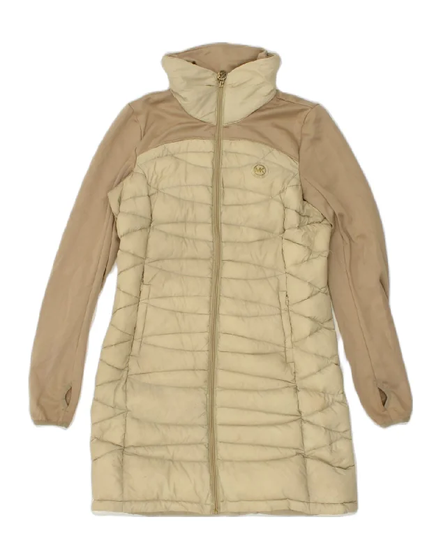 Women's Plus-Size Clothes MICHAEL KORS Womens Padded Coat UK 10 Small Brown Polyester Women's Plus-Size Clothes MICHAEL KORS Womens Padded Coat UK 10 Small Brown Polyester