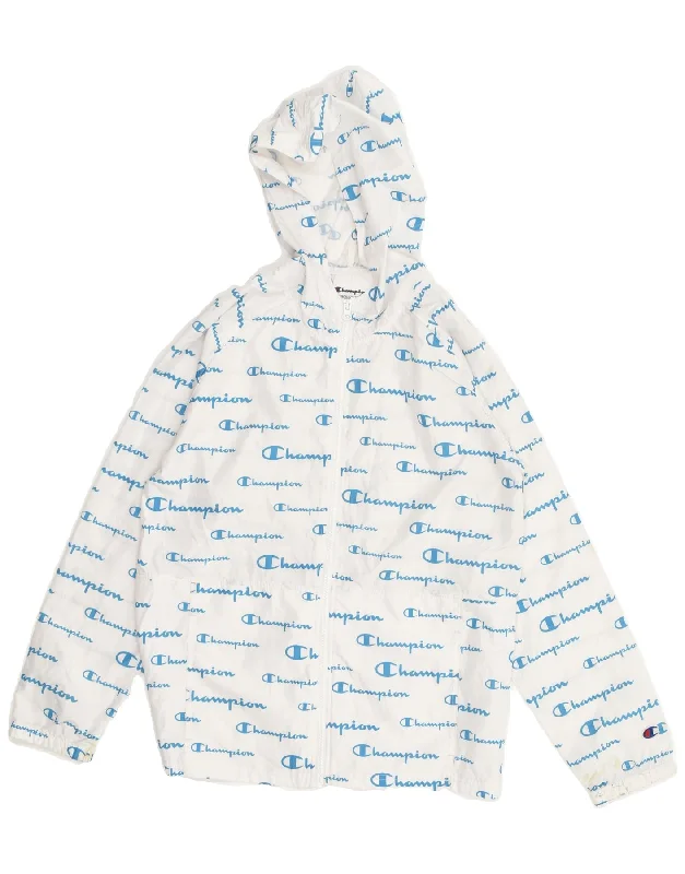 Women's Fashion Essentials CHAMPION Womens Graphic Hooded Rain Jacket UK 14 Large White Polyester Women's Fashion Essentials CHAMPION Womens Graphic Hooded Rain Jacket UK 14 Large White Polyester