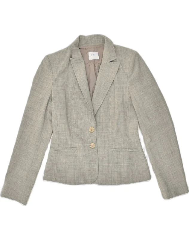 Woman Clothing OASIS Womens 2 Button Blazer Jacket UK 12 Medium  Grey Polyester