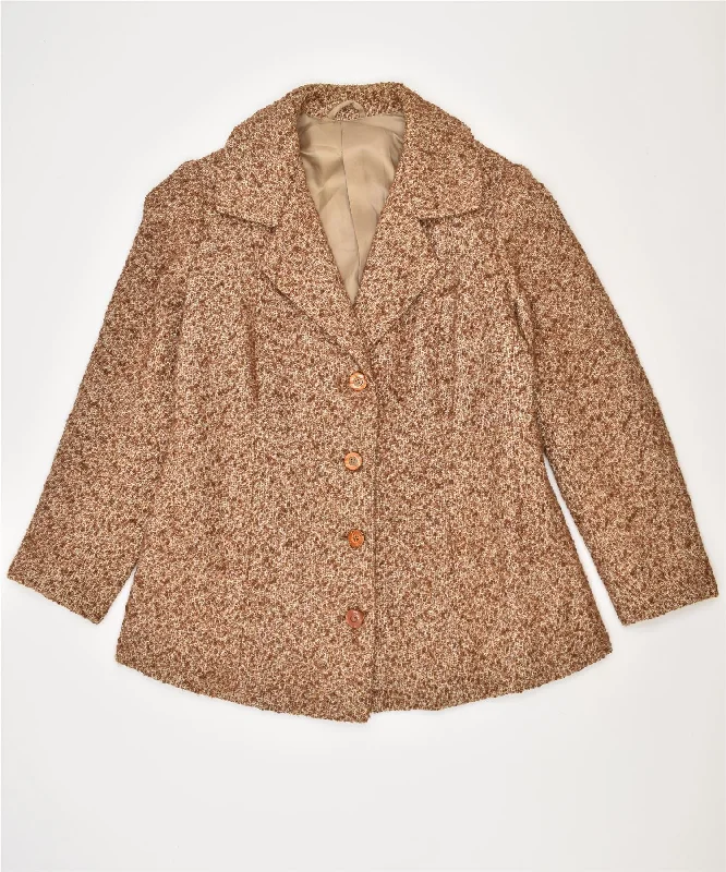 Best Online Boutiques VINTAGE Womens 4 Button Blazer Jacket UK 12 Medium Brown Flecked Best Online Boutiques VINTAGE Womens 4 Button Blazer Jacket UK 12 Medium Brown Flecked
