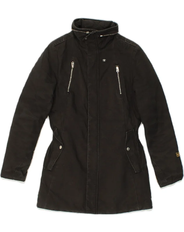 Women's Tailored Outfit G-STAR Womens Windbreaker Coat UK 8 Small Black Polyester