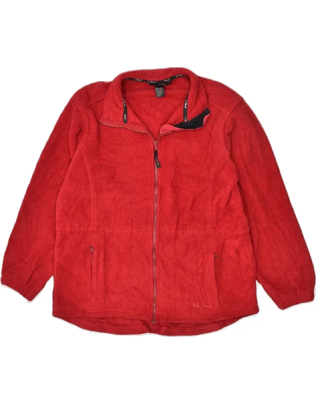 Women's Casual Apparel For Weekends L.L.BEAN Womens Fleece Jacket UK 14 Medium Red Polyester Women's Casual Apparel For Weekends L.L.BEAN Womens Fleece Jacket UK 14 Medium Red Polyester