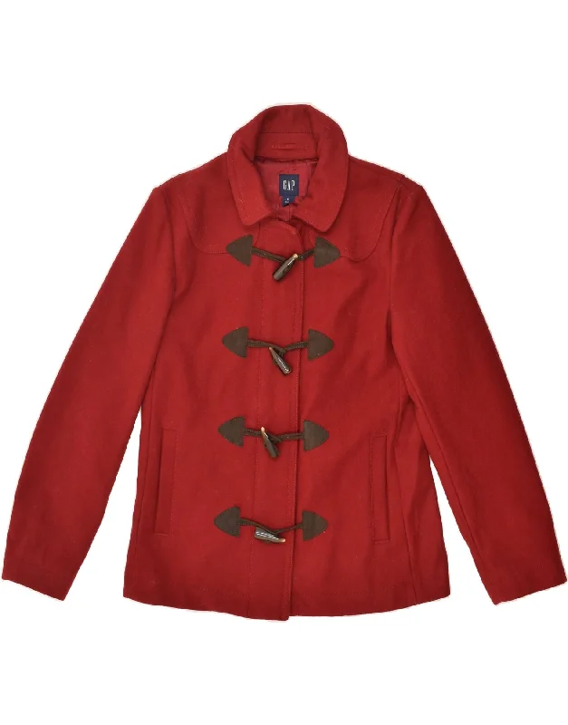 Affordable Women's Clothes GAP Womens Duffle Jacket UK 14 Medium Red Wool