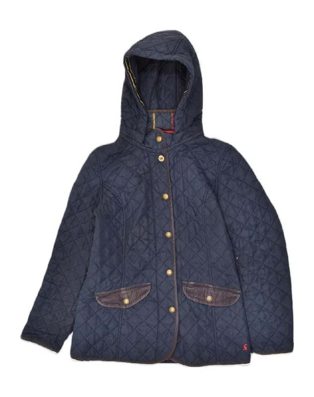 Online Boutique Stores JOULES Womens Hooded Quilted Jacket UK 10 Small Navy Blue Cotton Online Boutique Stores JOULES Womens Hooded Quilted Jacket UK 10 Small Navy Blue Cotton