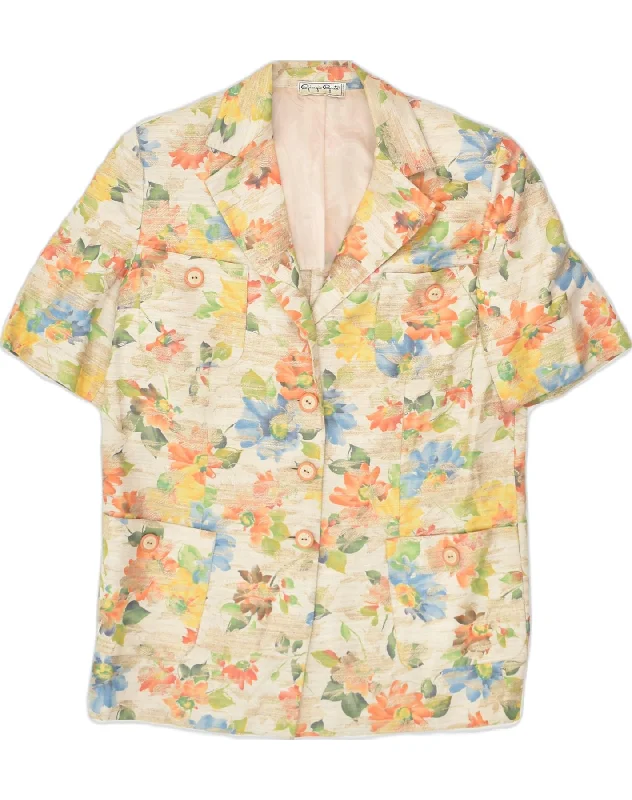 Exclusive Online Sale GIORGIO GRATI Womens Short Sleeve 3 Button Blazer Jacket UK 18 XL Beige Exclusive Online Sale GIORGIO GRATI Womens Short Sleeve 3 Button Blazer Jacket UK 18 XL Beige