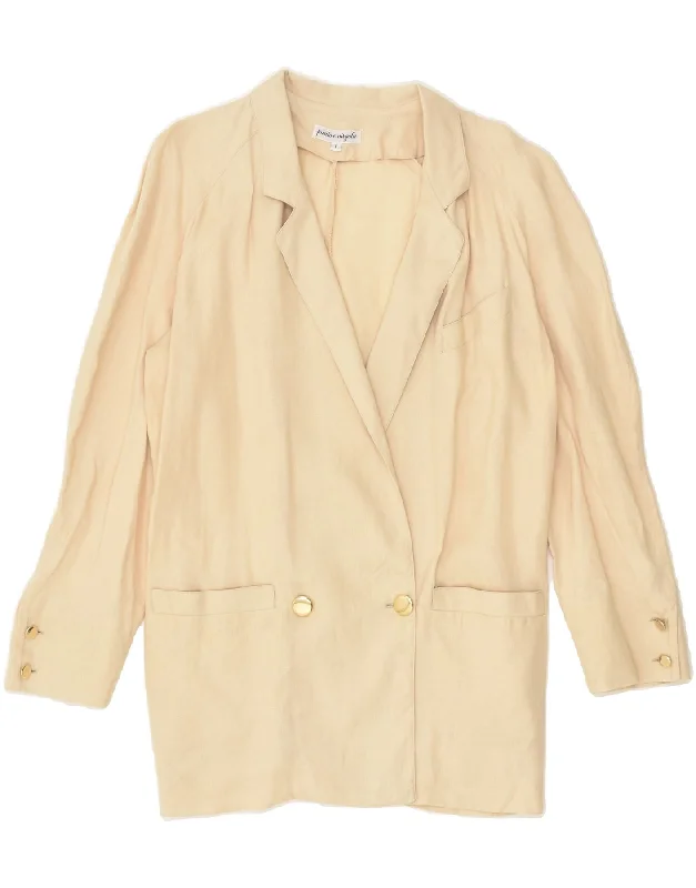 Trendy Outfits For Ladies VINTAGE Womens Double Breasted Blazer Jacket UK 16 Large Beige Linen Trendy Outfits For Ladies VINTAGE Womens Double Breasted Blazer Jacket UK 16 Large Beige Linen
