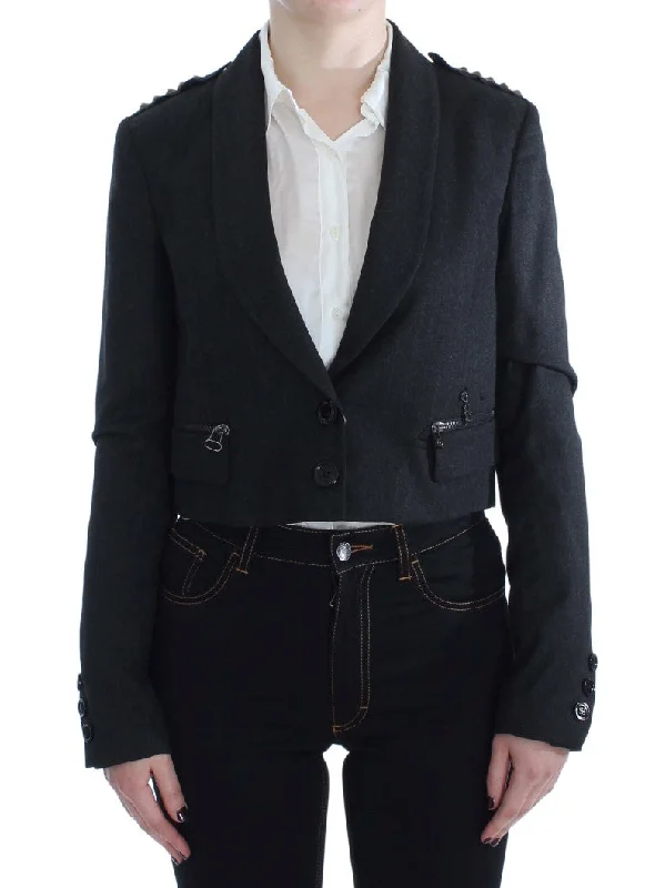 Fashionable Women's Casual Apparel Exte  Stretch  Studded Short Women's Jacket