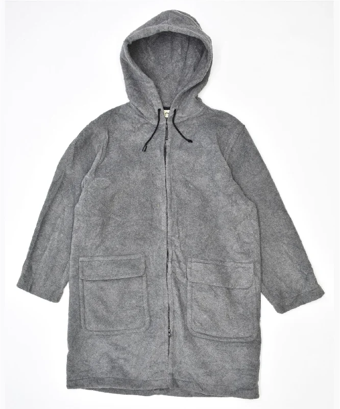 Women's Active Clothing EDDIE BAUER Womens Fleece Hooded Overcoat UK 14 Medium Grey Polyester Women's Active Clothing EDDIE BAUER Womens Fleece Hooded Overcoat UK 14 Medium Grey Polyester