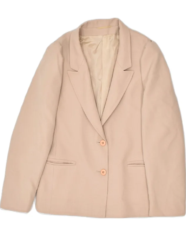Women's Stylish Professional Apparel VINTAGE Womens 2 Button Blazer Jacket UK 14 Medium Beige Wool Women's Stylish Professional Apparel VINTAGE Womens 2 Button Blazer Jacket UK 14 Medium Beige Wool