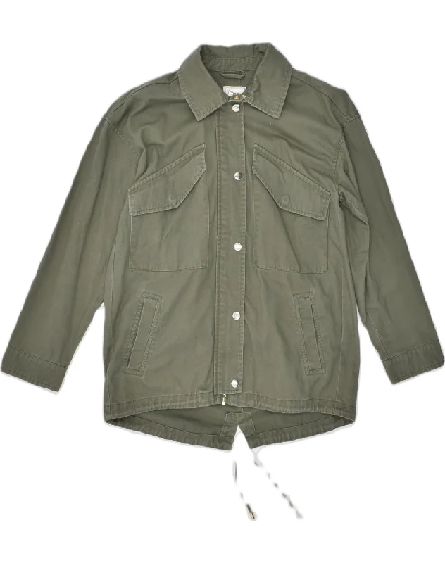 Women's Chic Outfit PIMKIE Womens Utility Jacket UK 10 Small Green Cotton