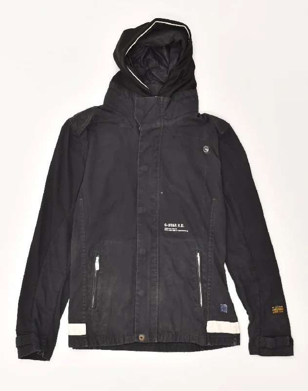 Women's Relaxed Outfit G-STAR Womens Hooded Windbreaker Jacket UK 14 Large Black Cotton Women's Relaxed Outfit G-STAR Womens Hooded Windbreaker Jacket UK 14 Large Black Cotton