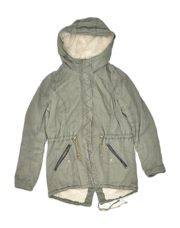 Women's Evening Clothes TALLY WEIJL Womens Hooded Sherpa Parka Jacket EU 38 Medium Khaki Polyester Women's Evening Clothes TALLY WEIJL Womens Hooded Sherpa Parka Jacket EU 38 Medium Khaki Polyester