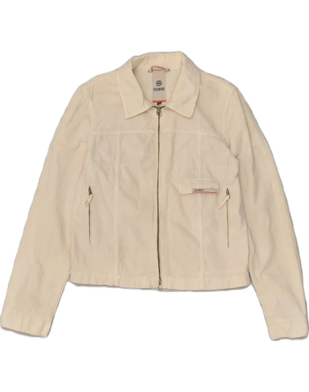 Women's High-Fashion Clothes COLMAR Womens Bomber Jacket IT 46 Large White Cotton
