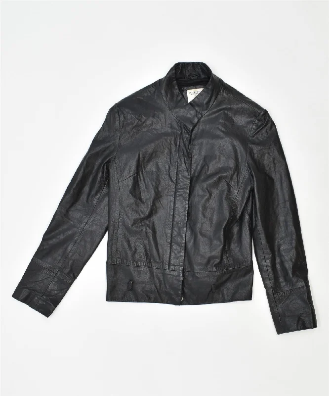 Stylish Women's Attire CONBIPEL Womens Leather Jacket IT 48 XL Black Leather Vintage Stylish Women's Attire CONBIPEL Womens Leather Jacket IT 48 XL Black Leather Vintage