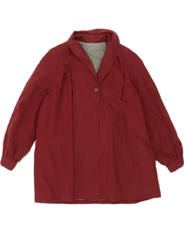 Women's Transitional Apparel VINTAGE Womens Overcoat UK 10 Small Red Cotton