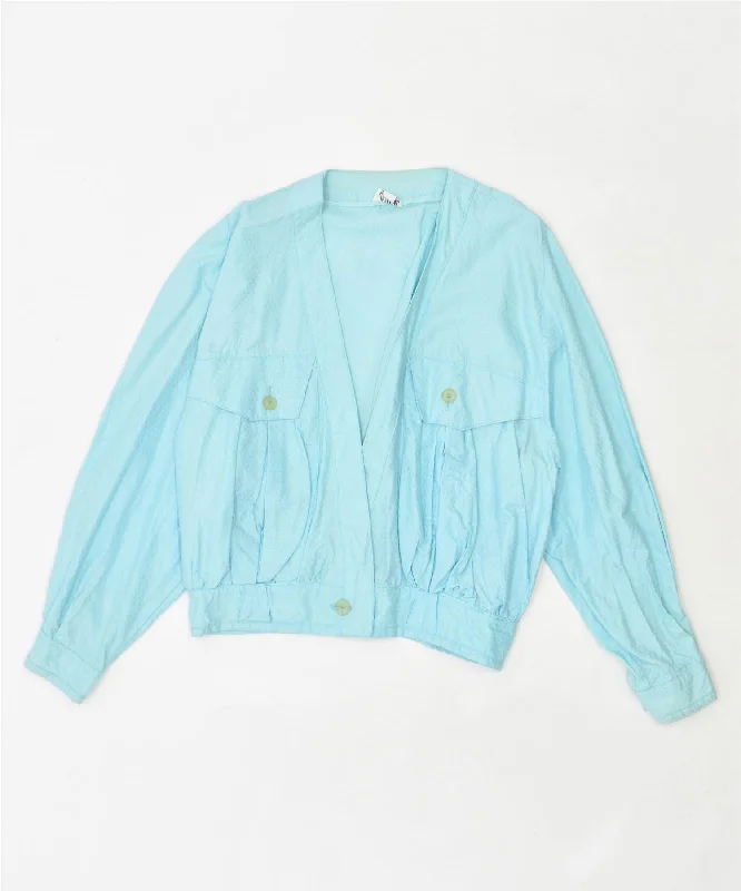 Women's Party Outfit GAZZVIA Womens Oversized Bomber Jacket EU 34 XS Turquoise Cotton Vintage