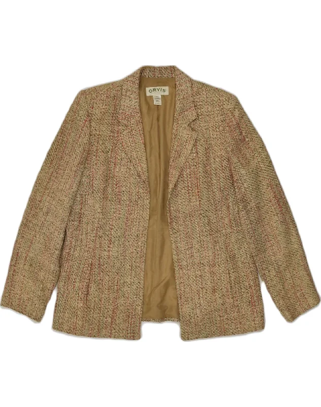 Women's Comfortable Apparel ORVIS Womens Blazer Jacket UK 14 Large Beige Polyester