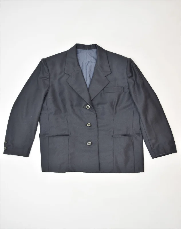 Women's Trendy Outfits VINTAGE Womens 3 Button Blazer Jacket UK 16 Large Blue