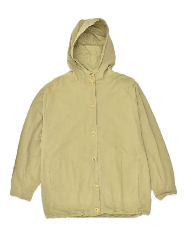 Timeless Classics VINTAGE Womens Hooded Overcoat 2XL Khaki Cotton