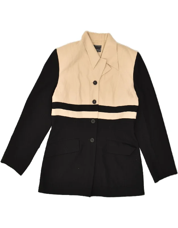 Women's Professional Apparel VINTAGE Womens 4 Button Blazer Jacket EU 38 Medium Black Colourblock Women's Professional Apparel VINTAGE Womens 4 Button Blazer Jacket EU 38 Medium Black Colourblock