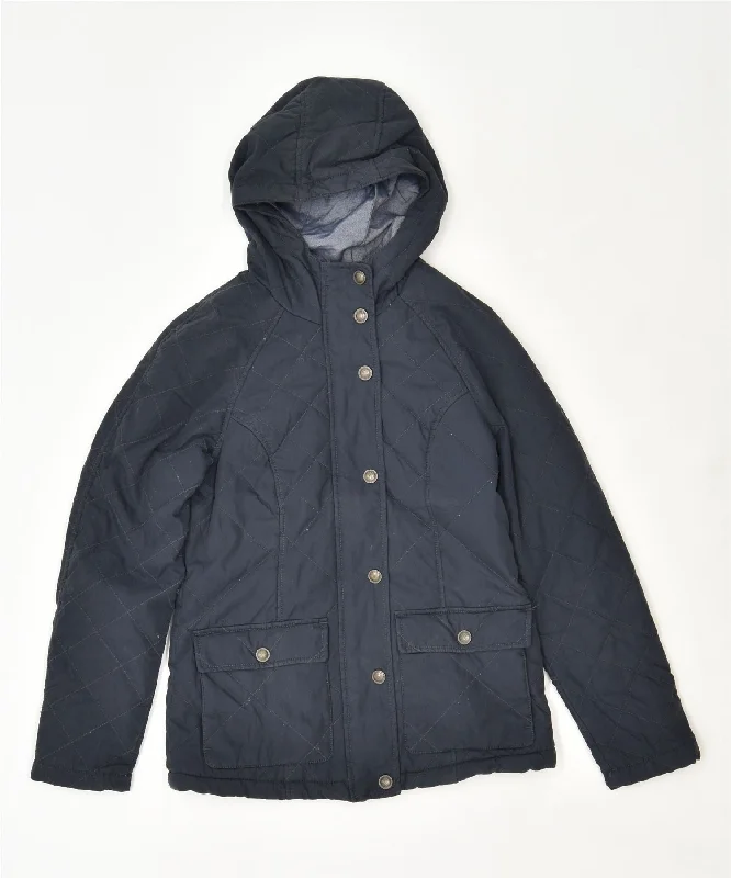 Modern Women's Wardrobe Essentials FAT FACE Womens Hooded Quilted Jacket UK 6 XS Navy Blue Cotton Modern Women's Wardrobe Essentials FAT FACE Womens Hooded Quilted Jacket UK 6 XS Navy Blue Cotton