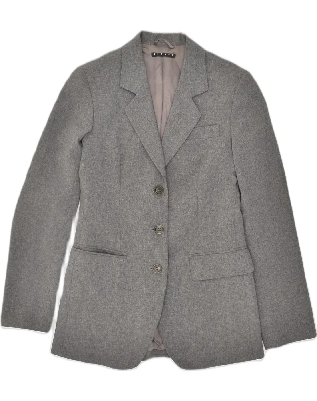 Plus Size Women's Fashion and Clothing SISLEY Womens 3 Button Blazer Jacket UK 8 Small Grey Polyester Plus Size Women's Fashion and Clothing SISLEY Womens 3 Button Blazer Jacket UK 8 Small Grey Polyester