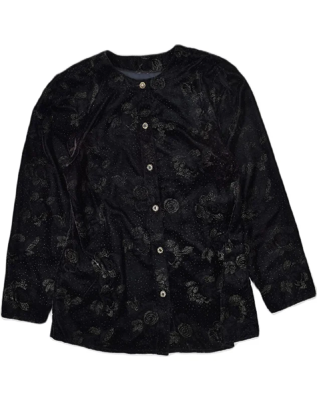 Flash Discount VINTAGE Womens Velvet 6 Button Blazer Jacket UK 16 Large Purple Floral Flash Discount VINTAGE Womens Velvet 6 Button Blazer Jacket UK 16 Large Purple Floral
