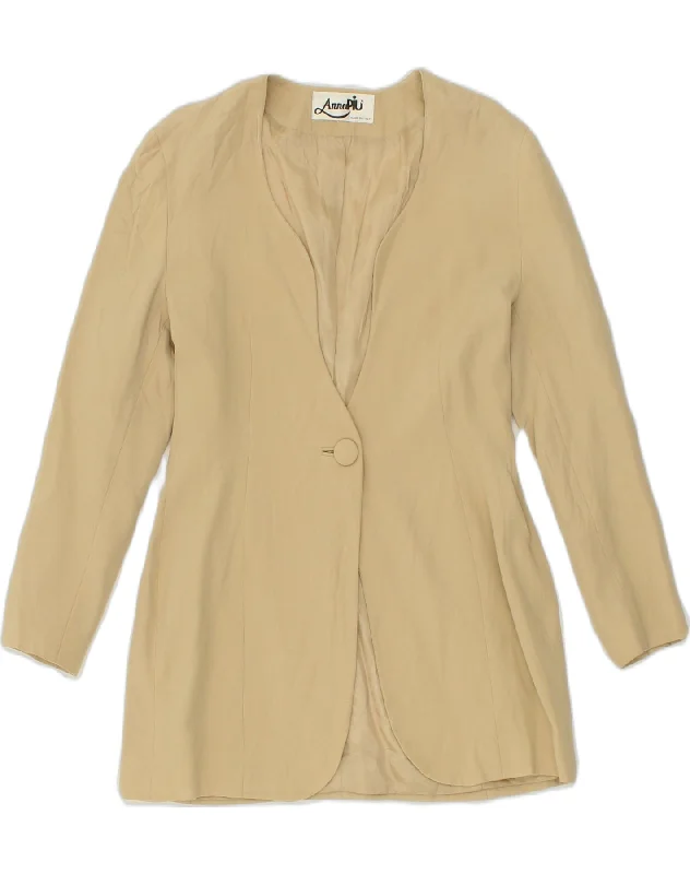 Fashionable Women's Clothes VINTAGE Womens 1 Button Blazer Jacket UK 14 Medium Khaki Fashionable Women's Clothes VINTAGE Womens 1 Button Blazer Jacket UK 14 Medium Khaki