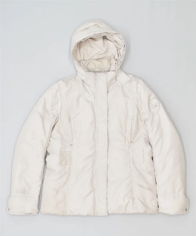 Women's Athleisure Apparel CHAMPION Womens Hooded Windbreaker Jacket UK 18 XL White Polyester Women's Athleisure Apparel CHAMPION Womens Hooded Windbreaker Jacket UK 18 XL White Polyester