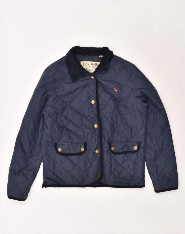 Casual Chic for Women JACK WILLS Womens Quilted Jacket UK 12 Medium Navy Blue Polyester Casual Chic for Women JACK WILLS Womens Quilted Jacket UK 12 Medium Navy Blue Polyester