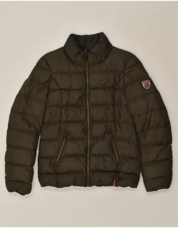 Women's Clothes For The Office TOMMY HILFIGER Womens Padded Jacket UK 12 Medium Khaki Polyester Women's Clothes For The Office TOMMY HILFIGER Womens Padded Jacket UK 12 Medium Khaki Polyester
