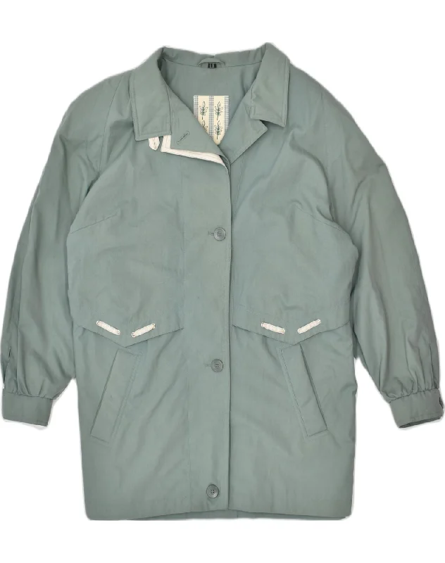 Best Online Women's Boutiques VINTAGE Womens Overcoat EU 42 Large Green Polyester