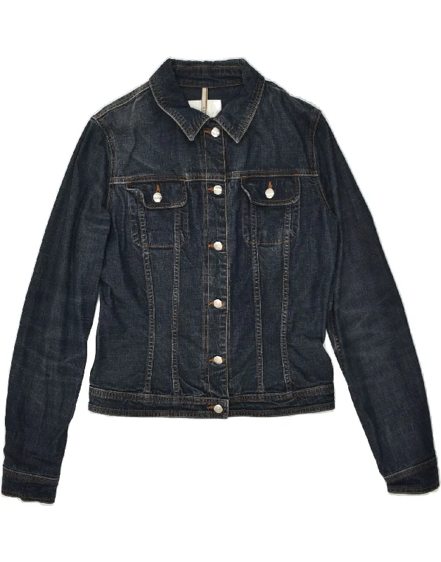 Women's Floral Print Outfit BELFE Womens Denim Jacket IT 46 Large Blue Cotton