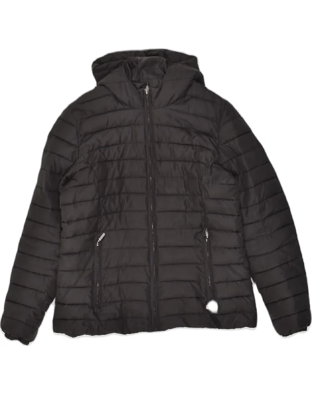 Flash Sale Online CHAMPION Womens Hooded Padded Jacket IT 48 XL Black Nylon