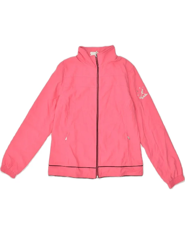 Premium Fabrics AUSTRALIAN L'ALPINA Womens Bomber Jacket IT 46 Large Pink Polyester