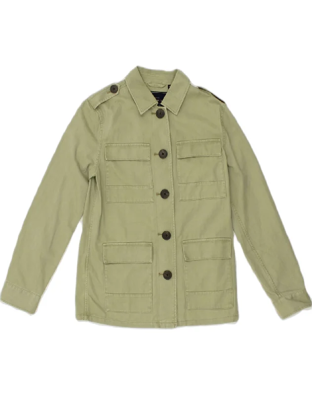 Flash Sale Event JACK WILLS Womens Military Jacket UK 8 Small  Green Cotton