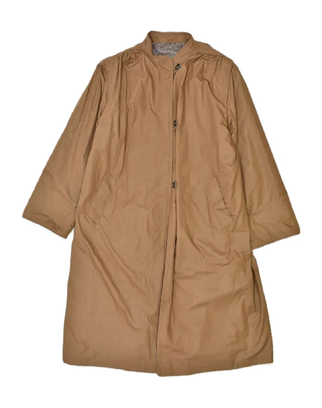 Athleisure Wear VINTAGE Womens Oversized Overcoat IT 50 XL Beige Polyester