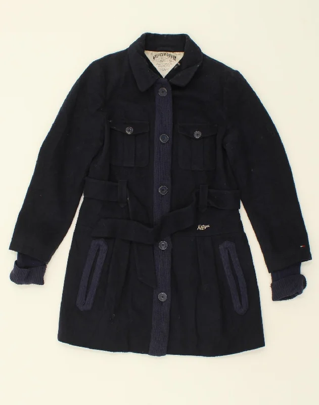 Women's Clothing Outfit Set TOMMY HILFIGER Womens Overcoat UK 14 Large Navy Blue Cotton Women's Clothing Outfit Set TOMMY HILFIGER Womens Overcoat UK 14 Large Navy Blue Cotton