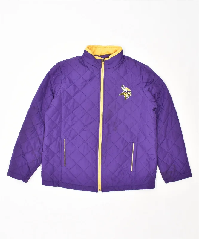Outfits For Women NFL Womens Vikings Quilted Jacket UK 14 Large Purple Polyester
