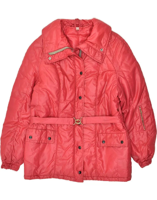 Eclectic Fashion VINTAGE Womens Padded Jacket UK 16 Large Red